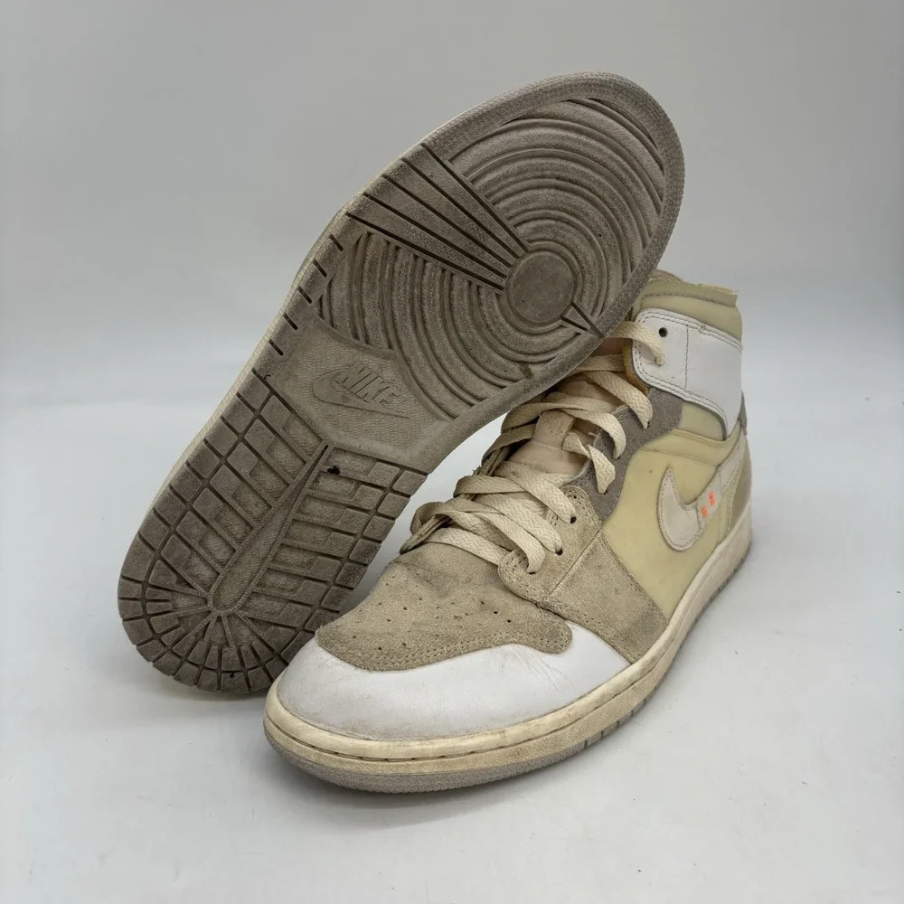 Air Jordan 1 Mid Shoes Mens 10.5 SE Craft White Sail Inside Out Lace Up